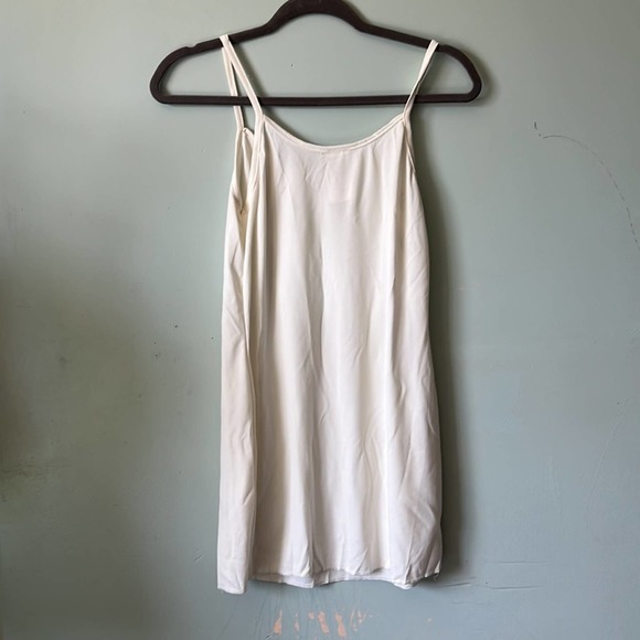 Vintage Cream strappy long camisole cami shell tank top workout shirt Small - Picture 2 of 5